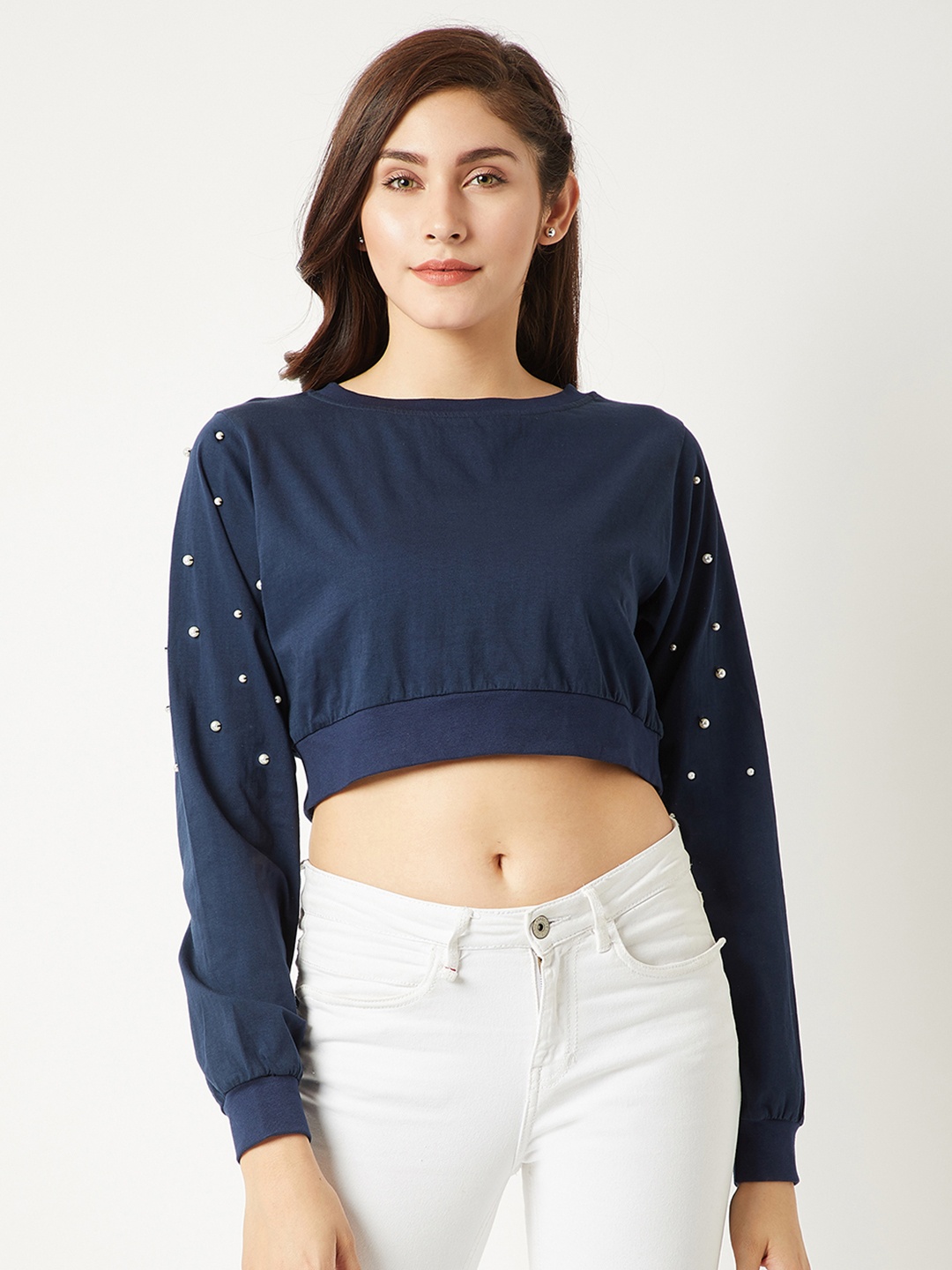 

Miss Chase Women Navy Blue Solid Top