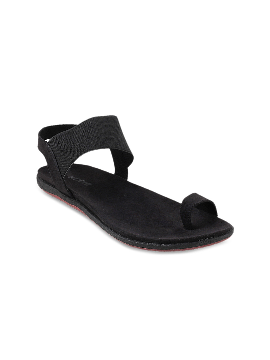 

Mochi Women Black Solid Synthetic One Toe Flats