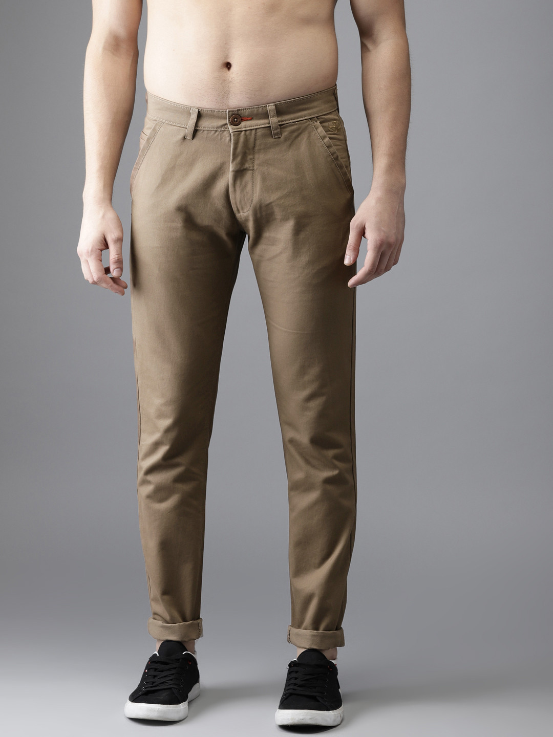 

Flying Machine Men Olive Green Slim Fit Solid Chinos