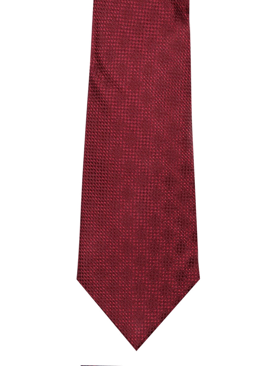 

Louis Philippe Red Woven Design Broad Tie