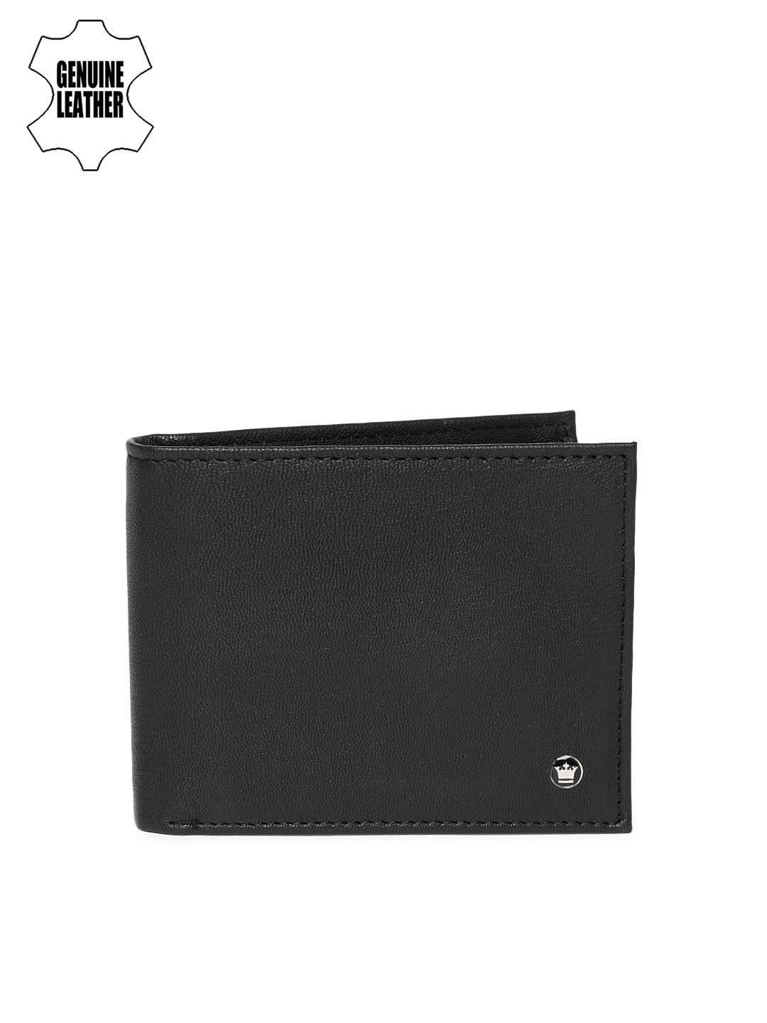 

Louis Philippe Men Black Solid Two Fold Genuine Leather Wallet