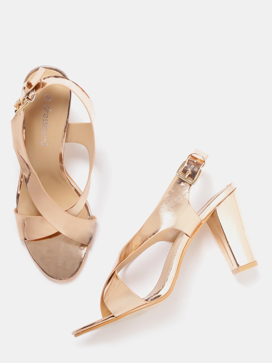 

DressBerry Women Rose Gold-Toned Solid Heels