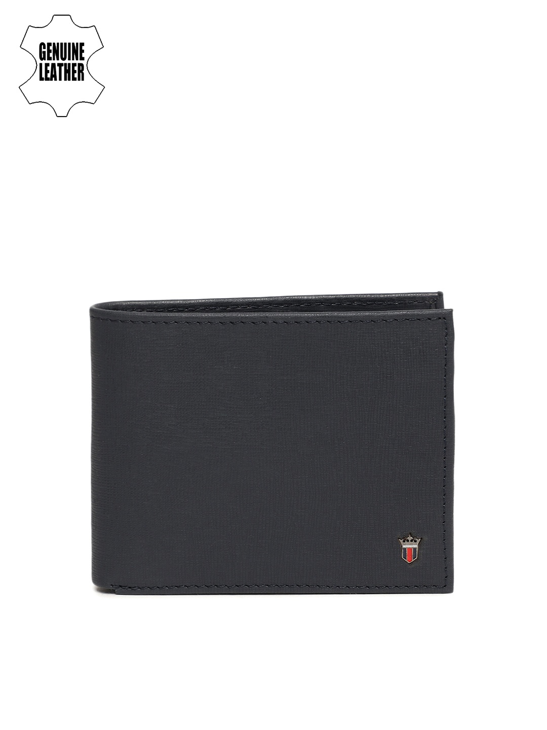 

Louis Philippe Men Navy Blue Solid Genuine Leather Two Fold Wallet