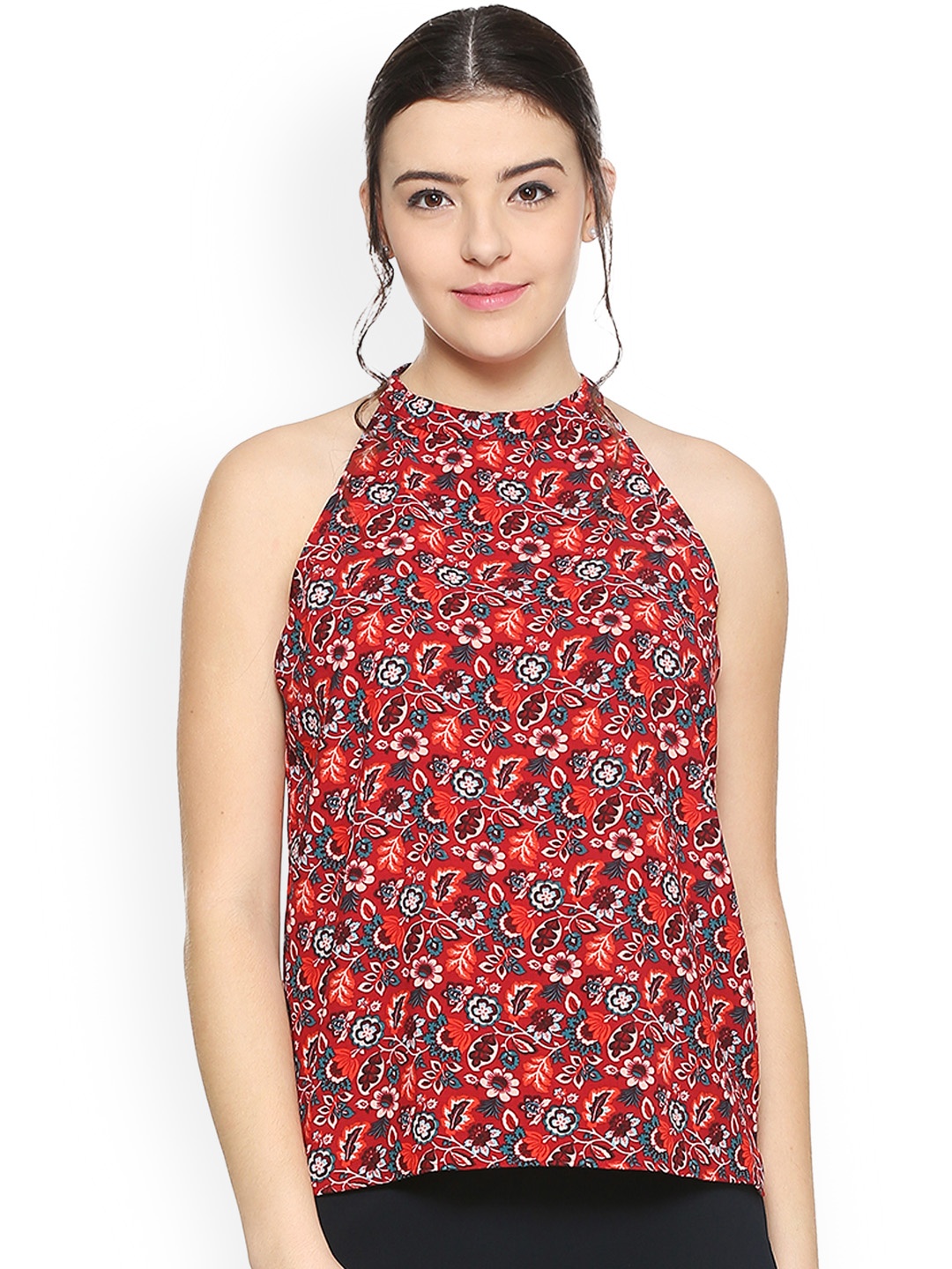 

Allen Solly Woman Red Printed A-Line Top