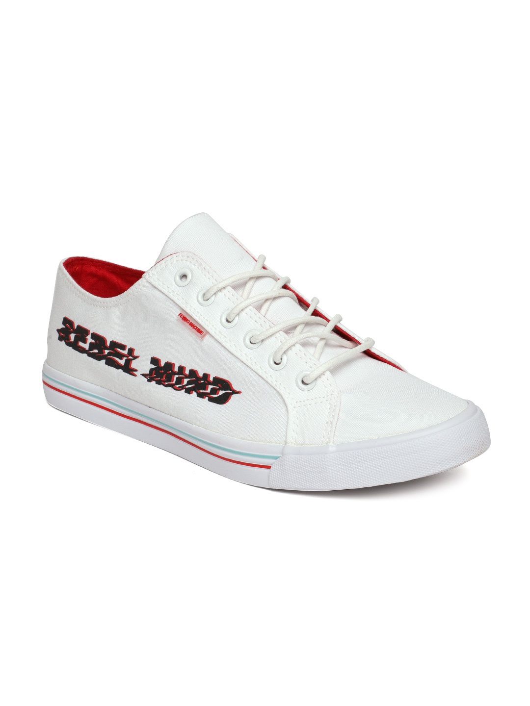 

Flying Machine Men Off-White PANTHER Printed Sneakers