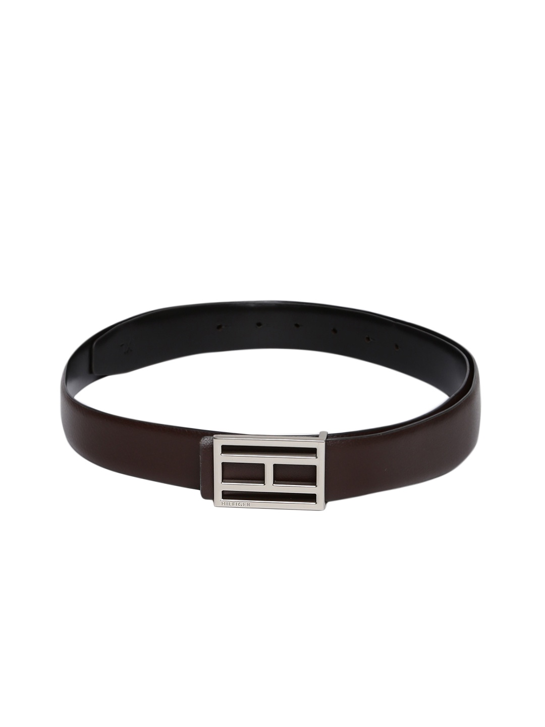 

Tommy Hilfiger Men Brown & Black Solid Leather Belt