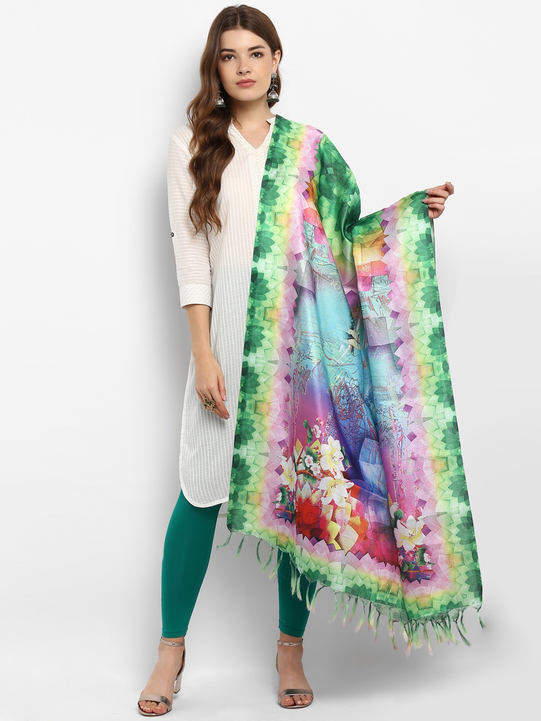 

Saree mall Multicoloured Printed Dupatta, Multi