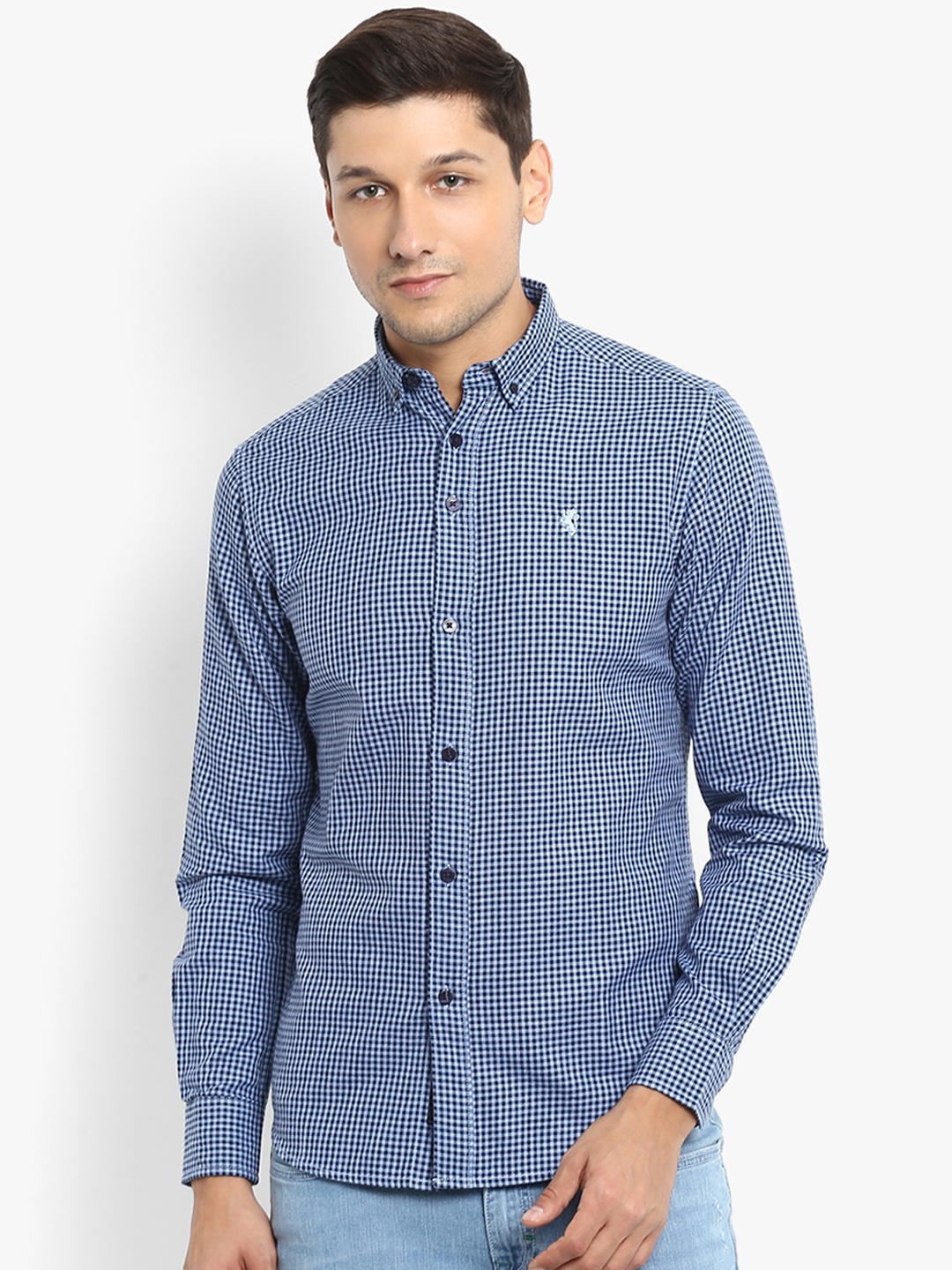 

Red Tape Men Blue Regular Fit Checked Casual Shirt
