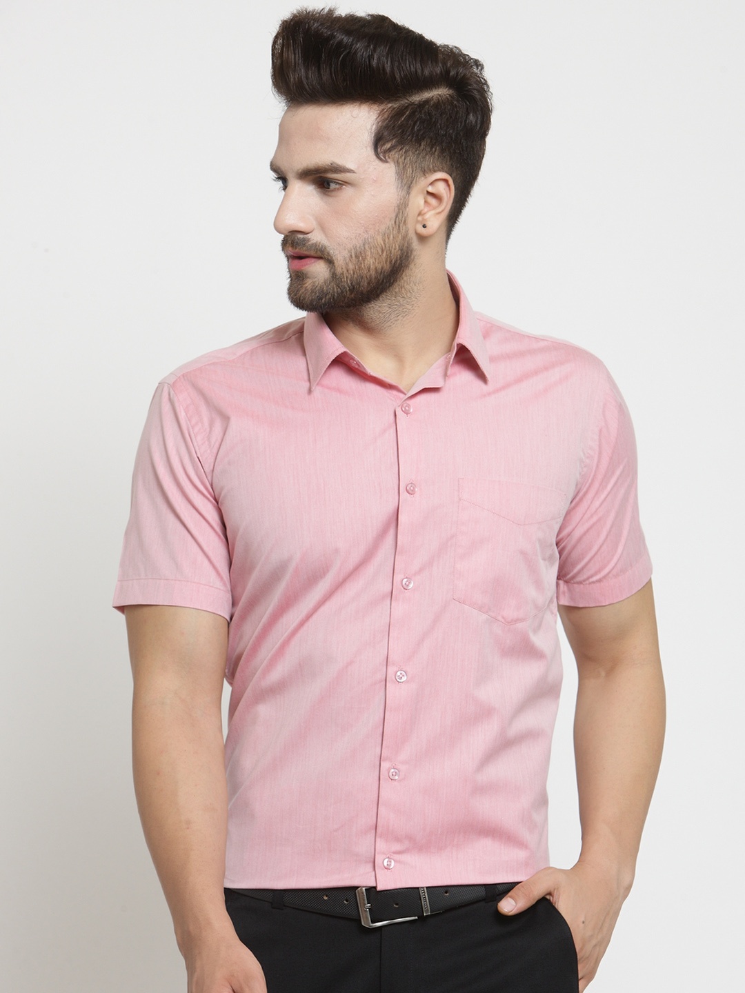 

Hancock Men Coral Slim Fit Solid Formal Shirt