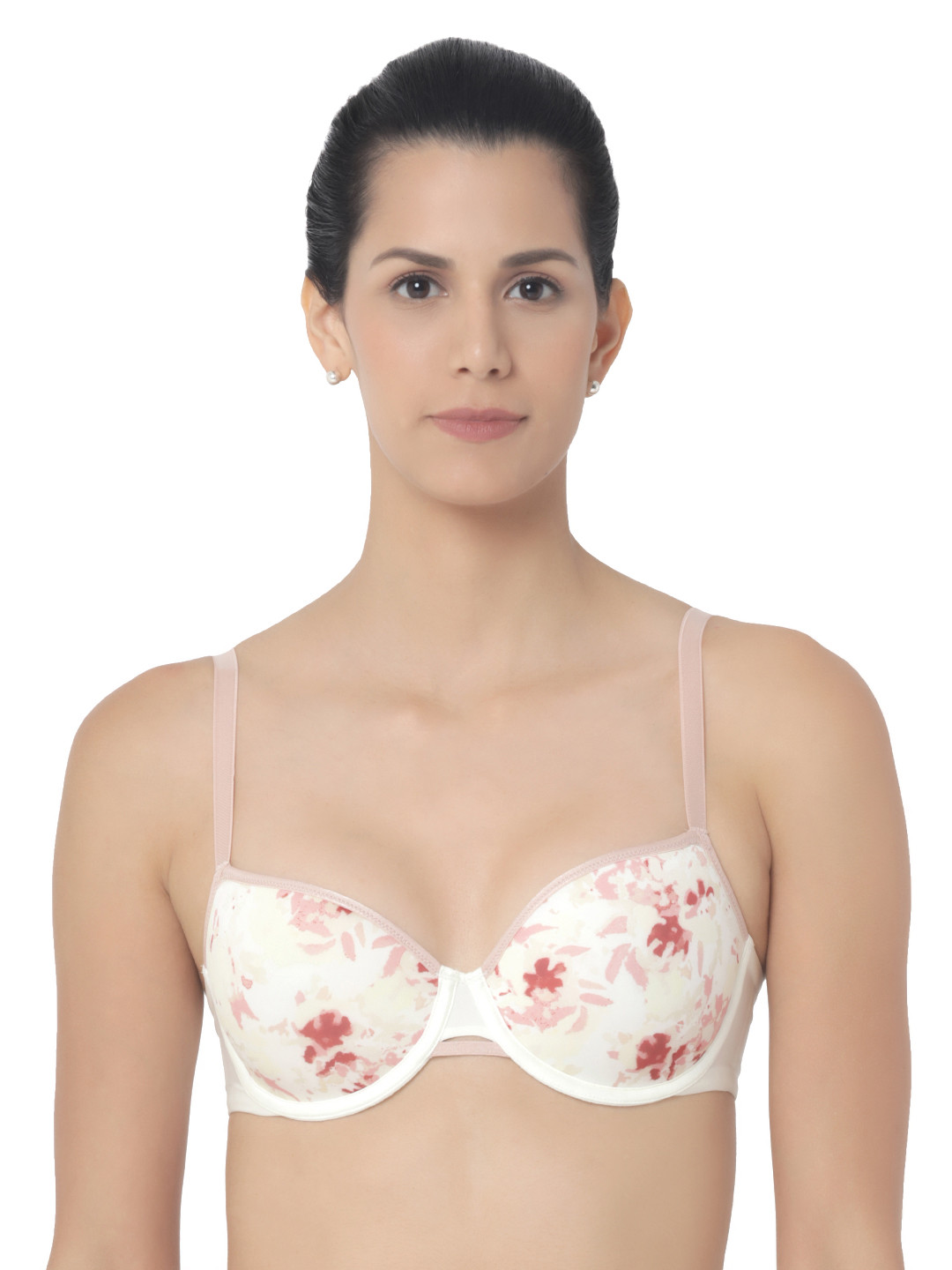 

Triumph White & Pink Printed 136 Invisible Underwired Lightly Padded Bra 7613137886190