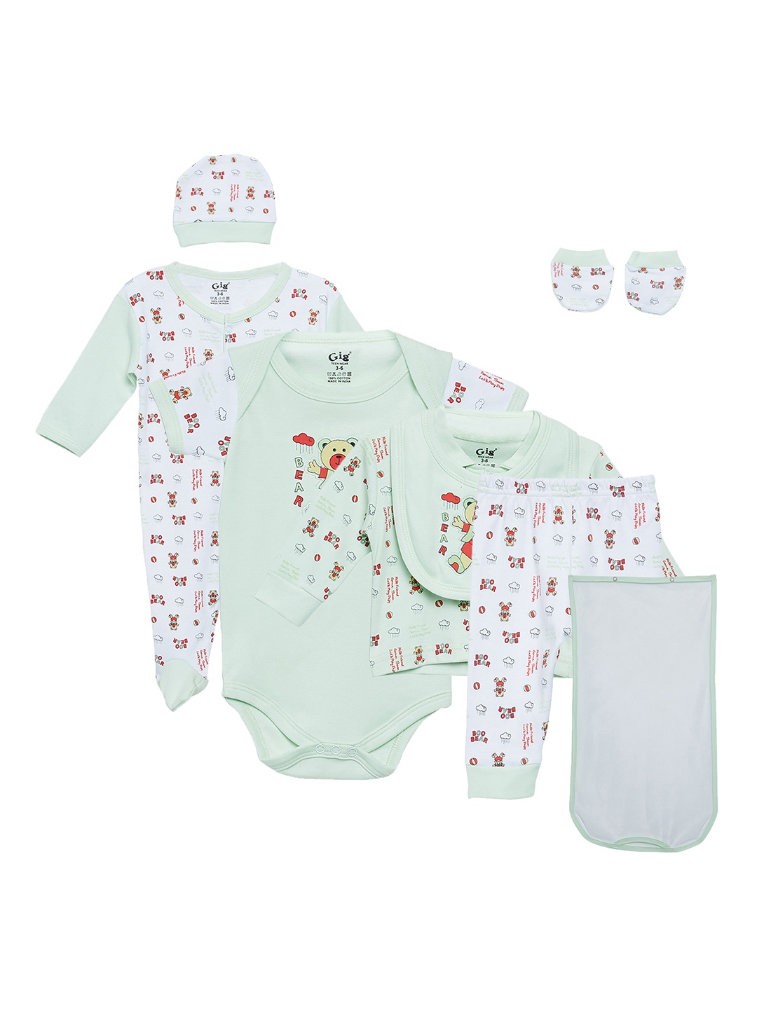 

Camey Kids Cream-Coloured & Blue Printed Clothing Set