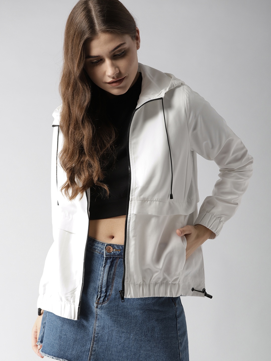 

FOREVER 21 Women White Solid Tailored Jacket