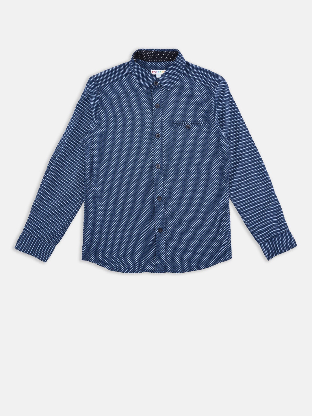 

POPPERS by Pantaloons Boys Teal Blue Slim Fit Printed Casual Shirt