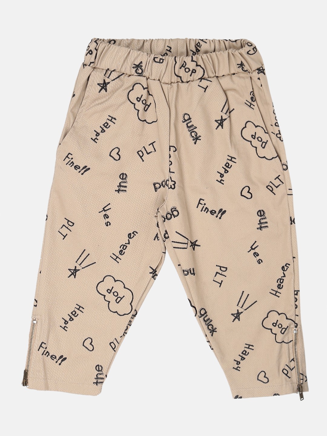 

Lil Orchids Girls Beige Printed Regular Fit Capris