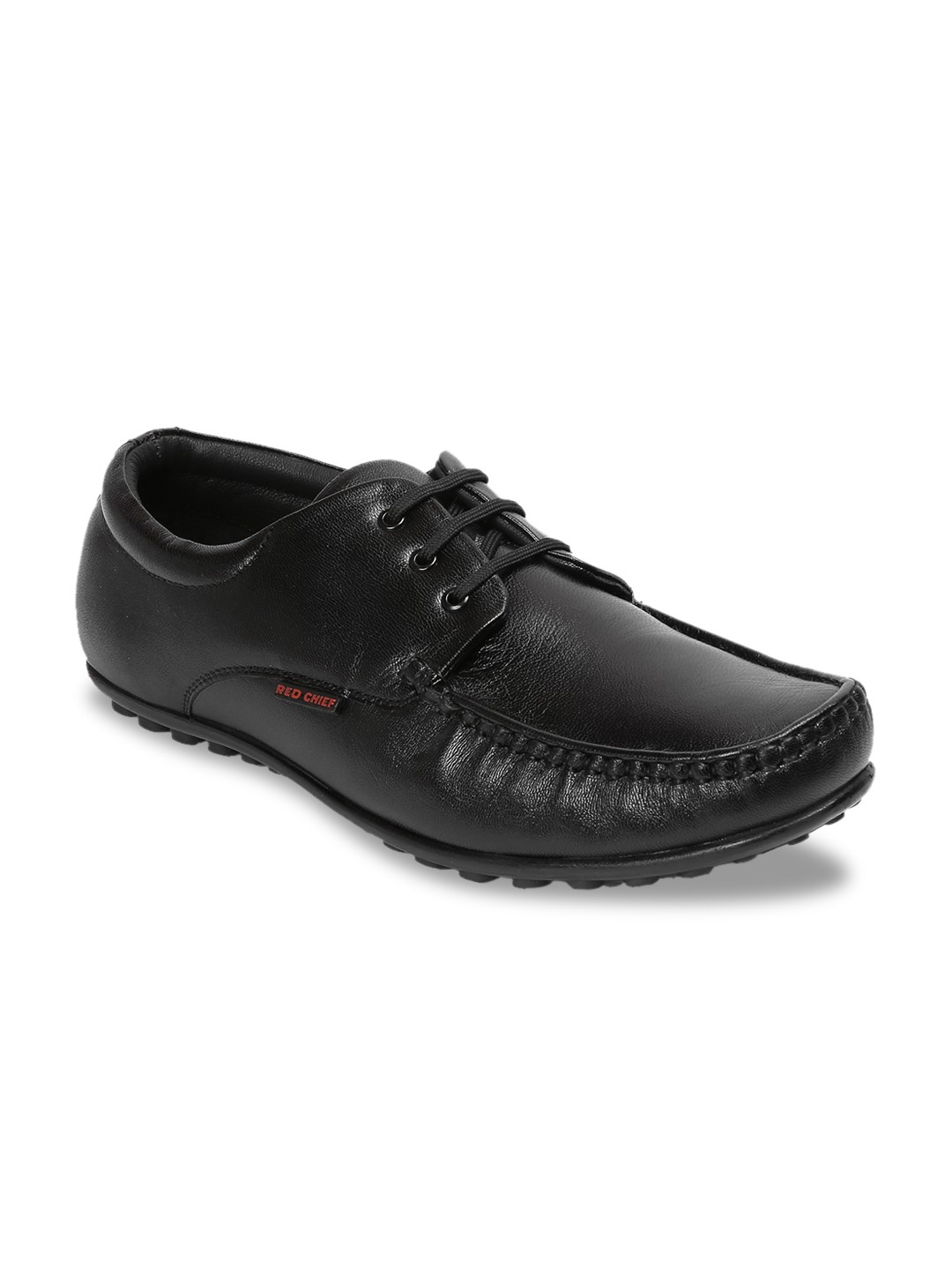

Red Chief Men Black Leather Smart Casual Shoes