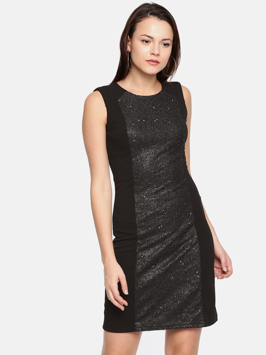 

Deal Jeans Women Black Sequinned Sheath Dress