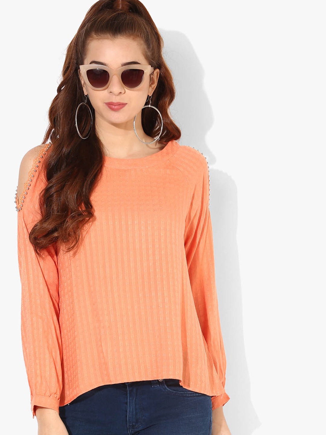

Deal Jeans Women Orange Self Design Top