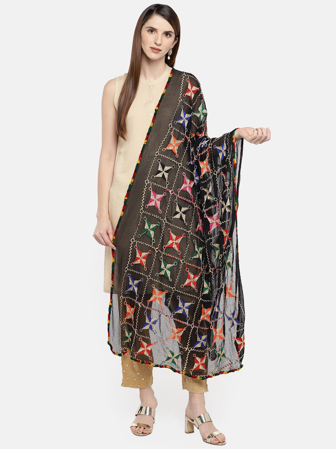 

Dupatta Bazaar Black Embroidered Dupatta