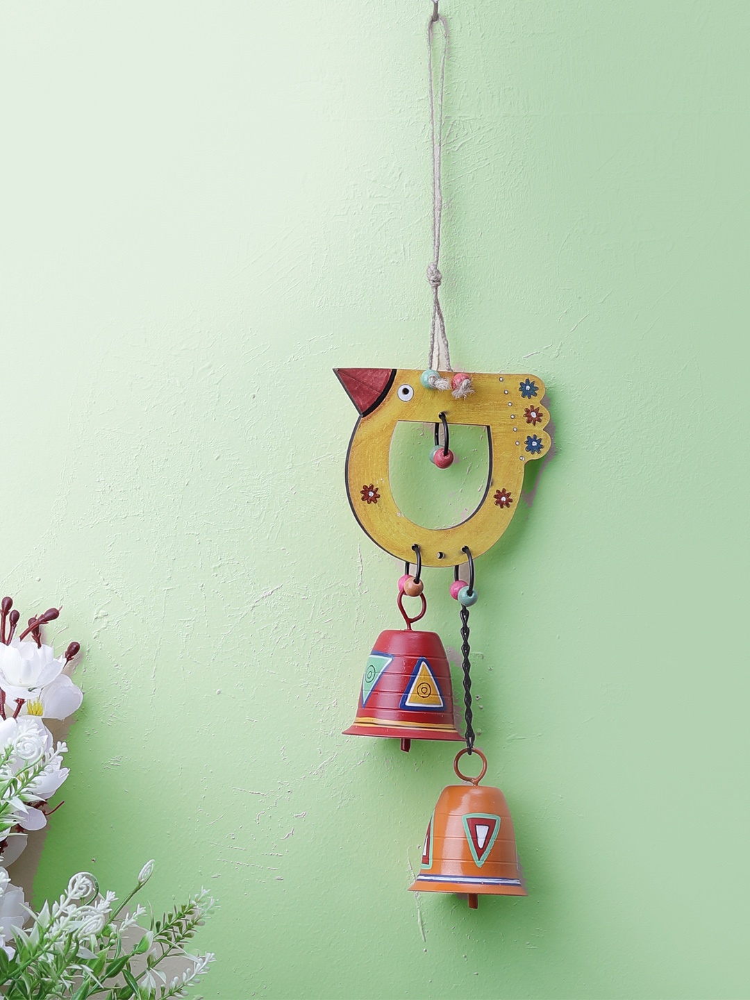 

VarEesha Multicoloured "Tinkle Bells" Bird Wall Hanging Bell Wind chime, Multi