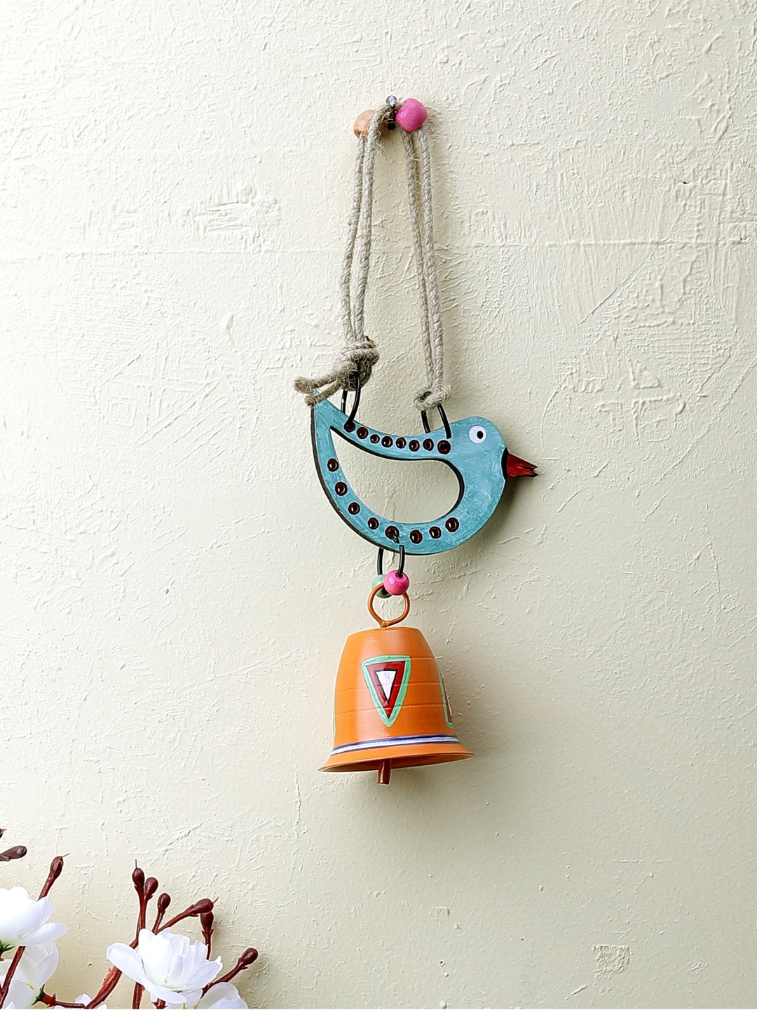 

VarEesha Multicoloured "Tinkle Bells" Sparrow Wall Hanging Bell Wind chime, Multi