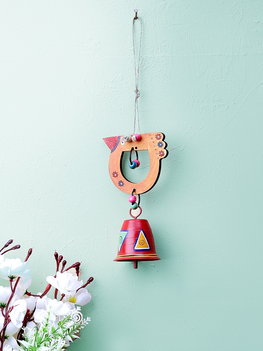 

VarEesha Multicoloured "Tinkle Bells" Small Bird Wall Hanging Bell Windchime, Multi