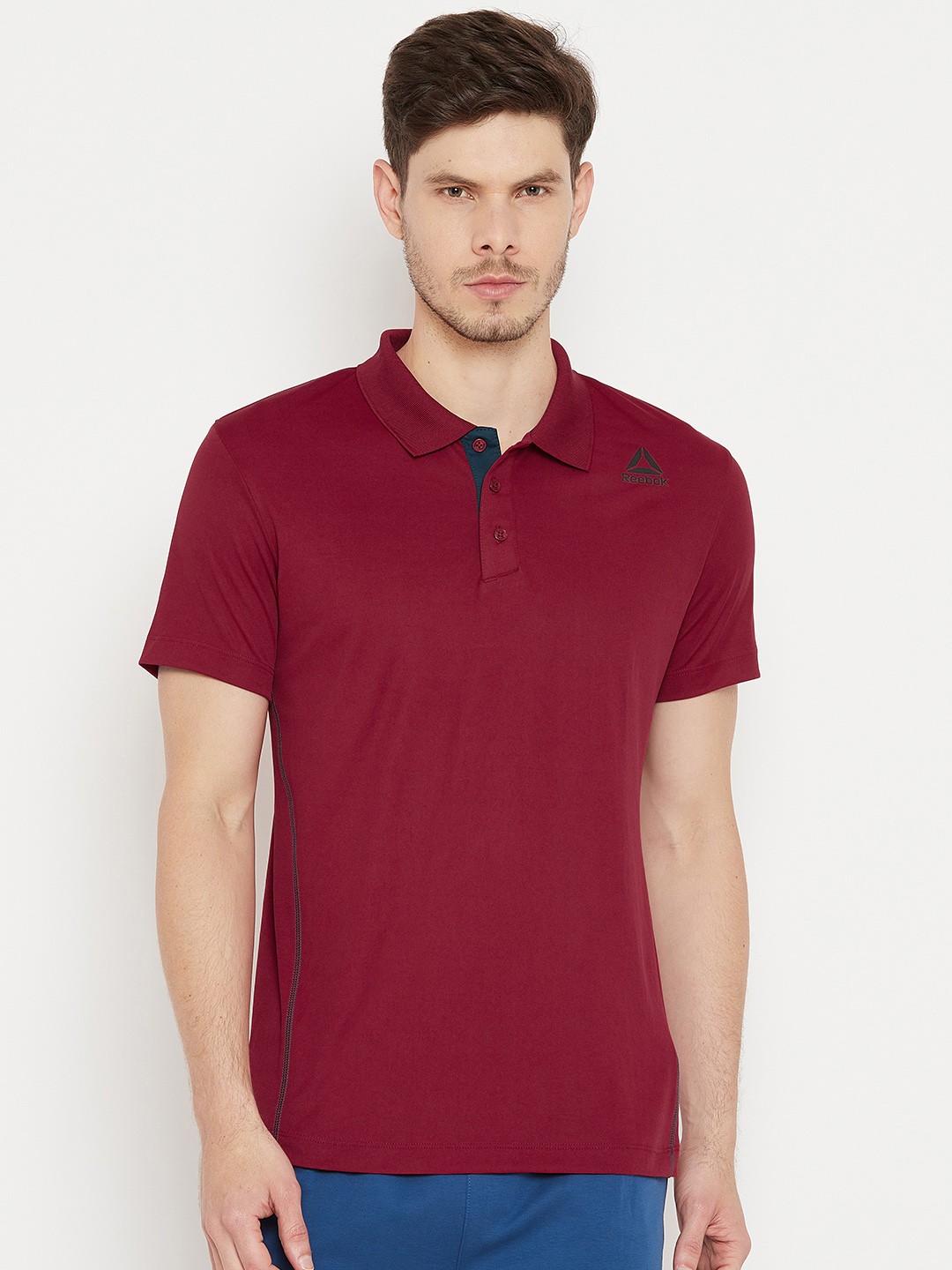 

Reebok Men Maroon Core Polo Collar T-shirt
