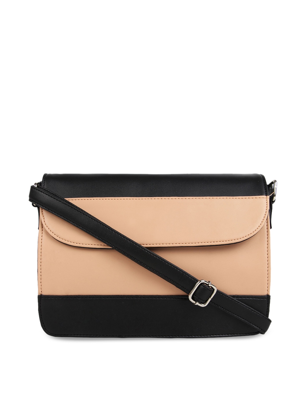 

Toteteca Black & Peach-Coloured Colourblocked Sling Bag