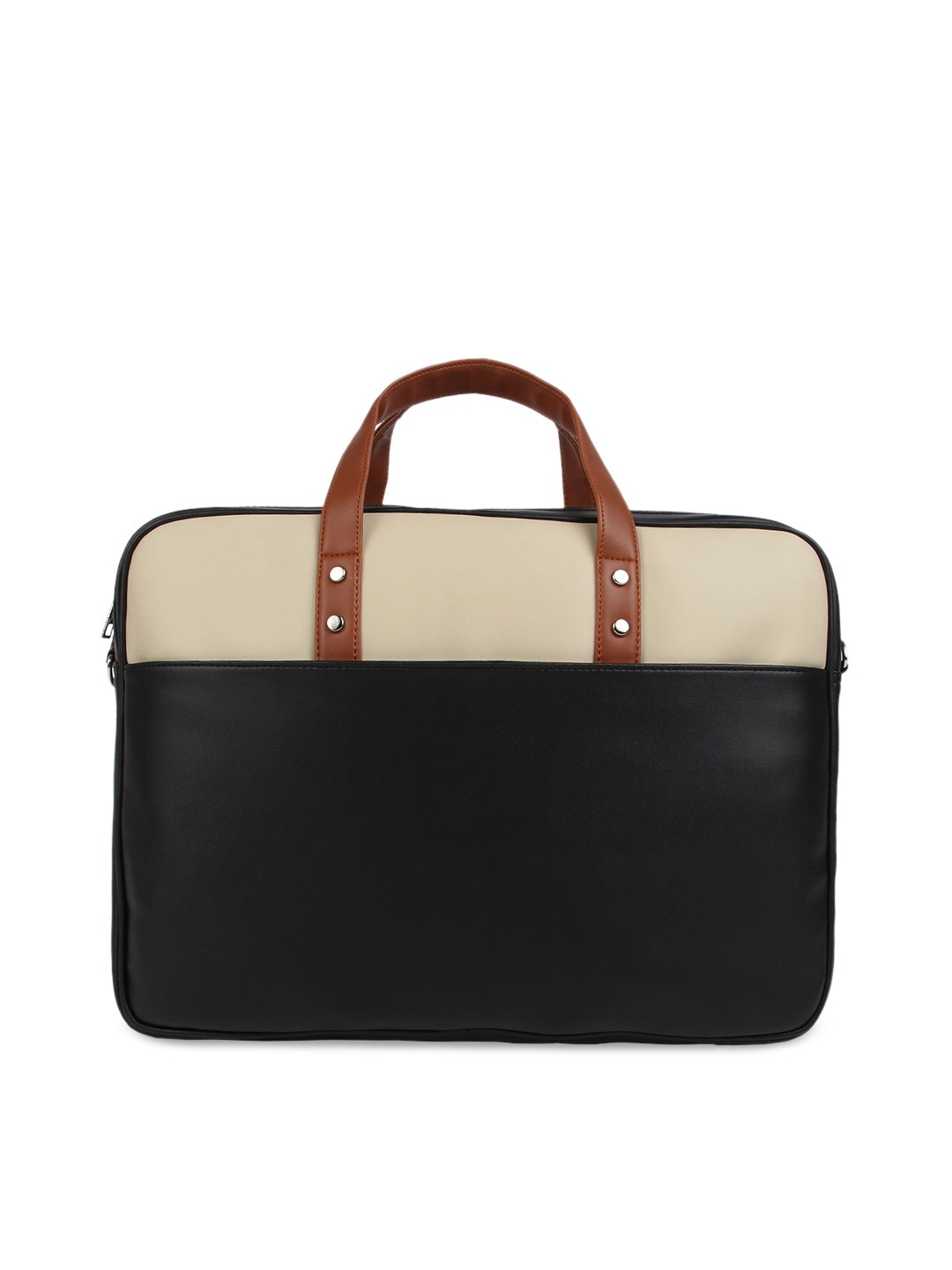 

Toteteca Women Black & Beige Colourblocked Laptop Bag