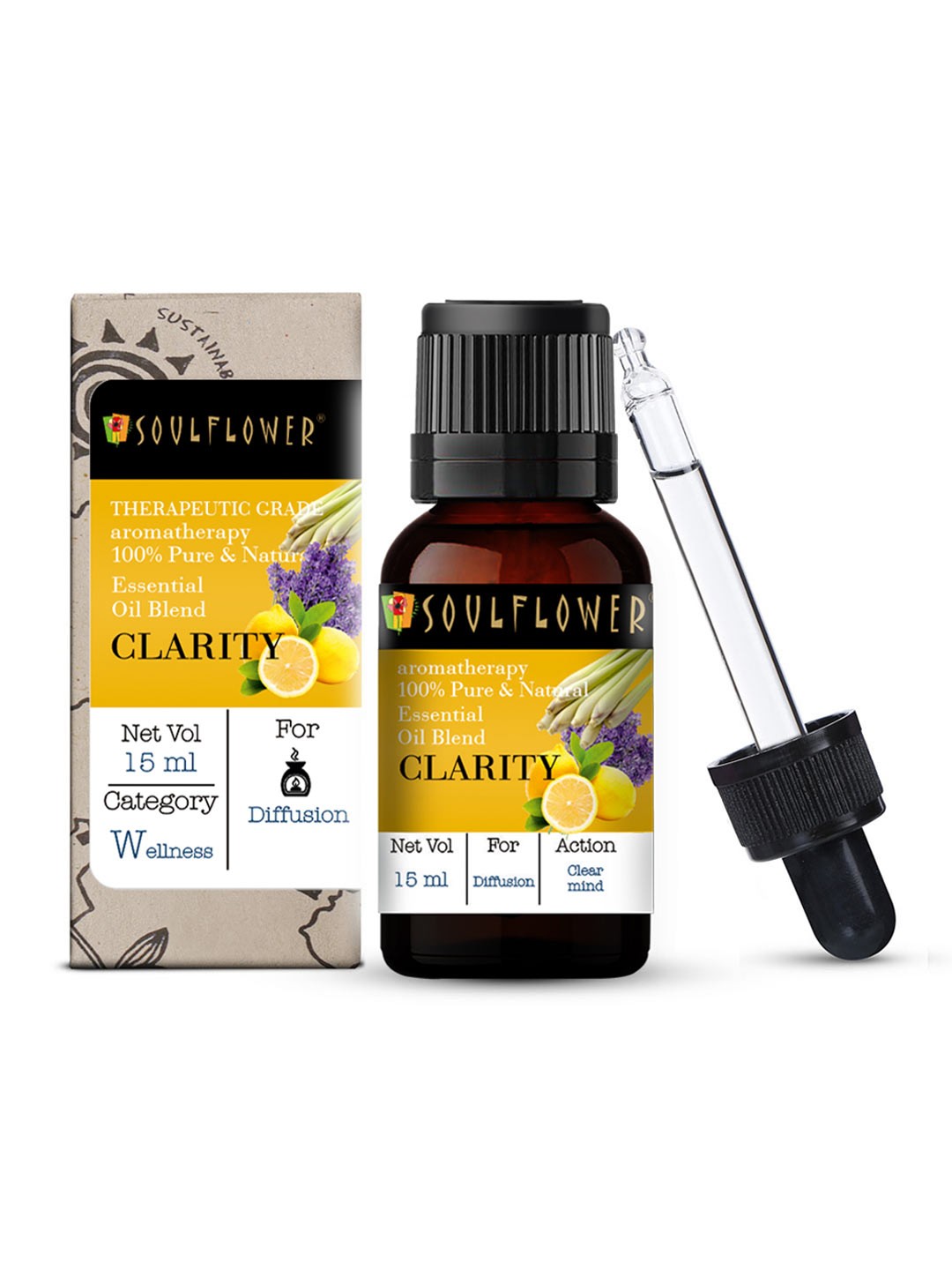 

Soulflower Unisex Essential Oil Clarity 15ml, Yellow