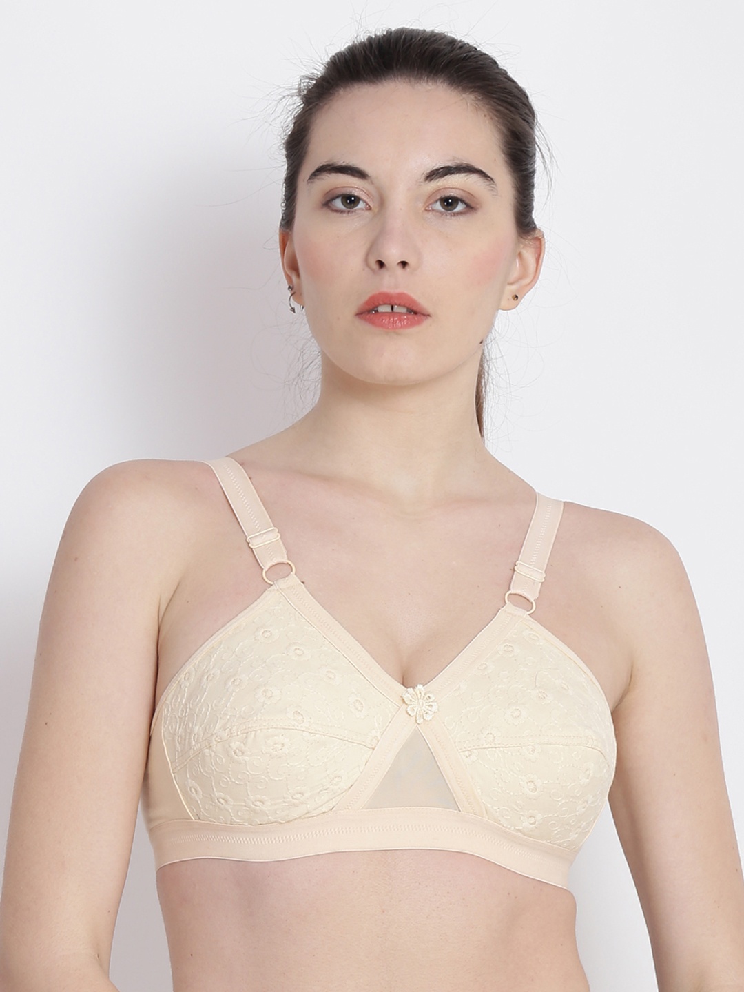 

ABELINO Cream-Coloured Solid Non-Wired Non Padded Everyday Bra