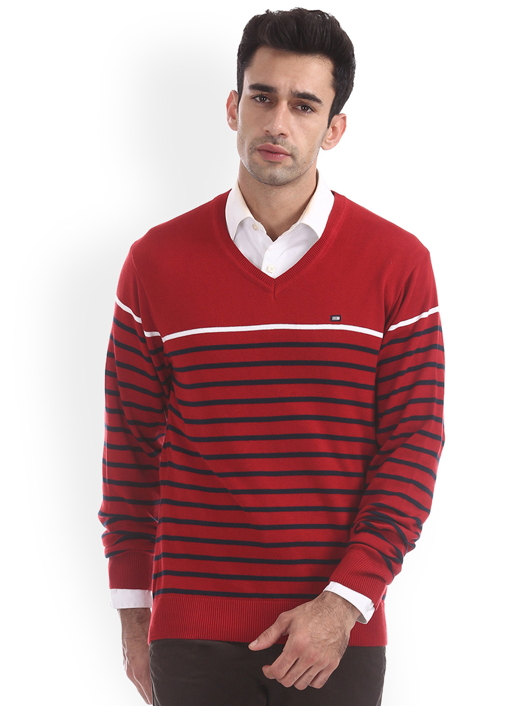 

Arrow Sport Men Red Striped Pullover