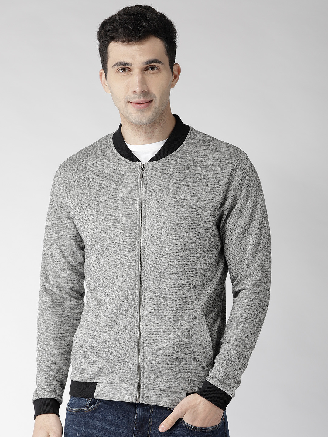 

Arrow New York Men Grey Melange Solid Sweatshirt