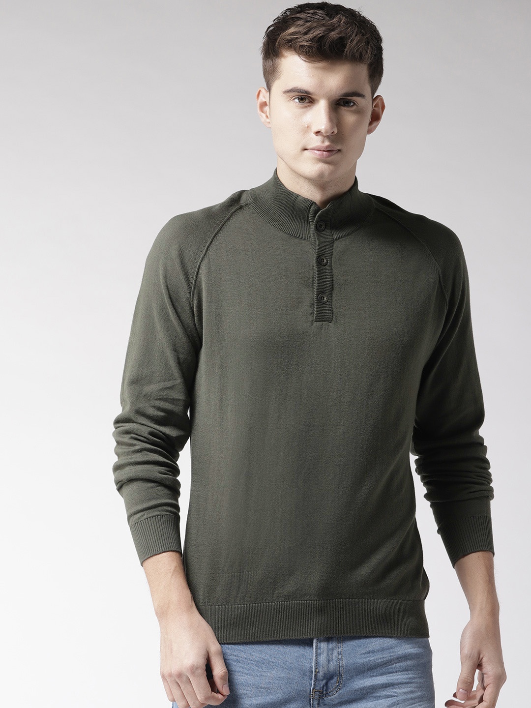 

Arrow Sport Men Olive Green Solid Pullover