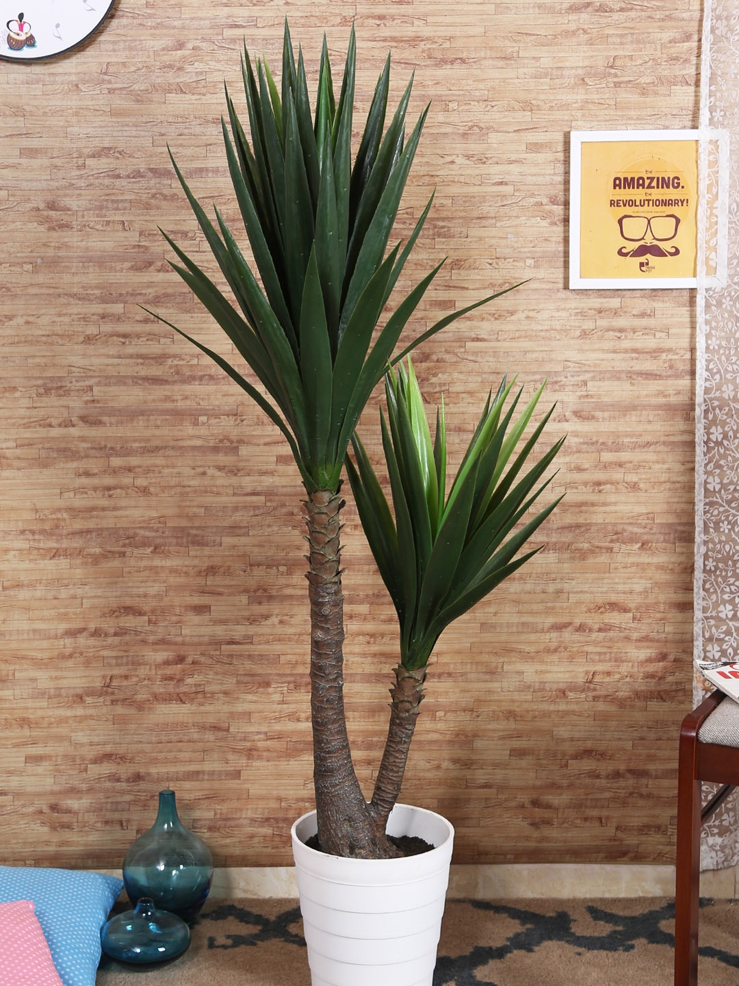 

Fourwalls Artificial Yucca Floor Plant without Pot, Green