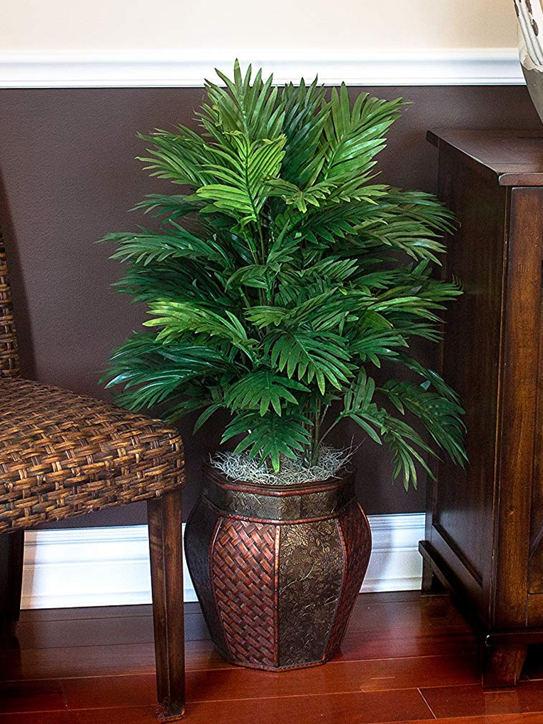 

Fourwalls Set of 2 Green Artificial Areca Palm Plants without pot