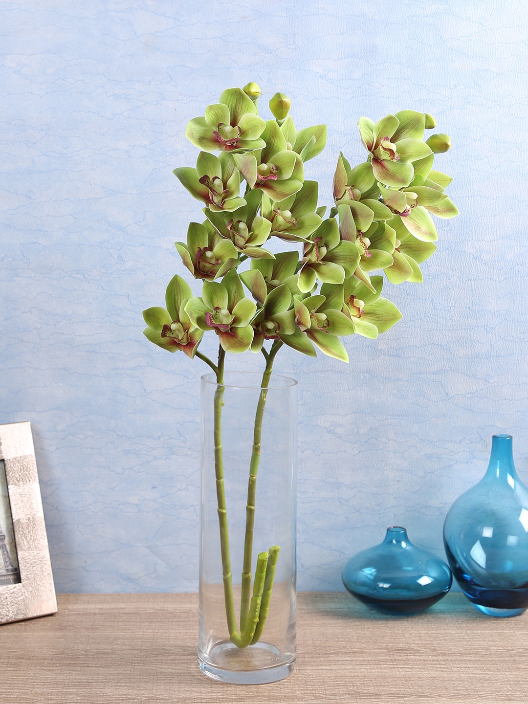

Fourwalls Set Of 2 Green Artificial Real-Touch Cymbedium Orchids Flower Sticks