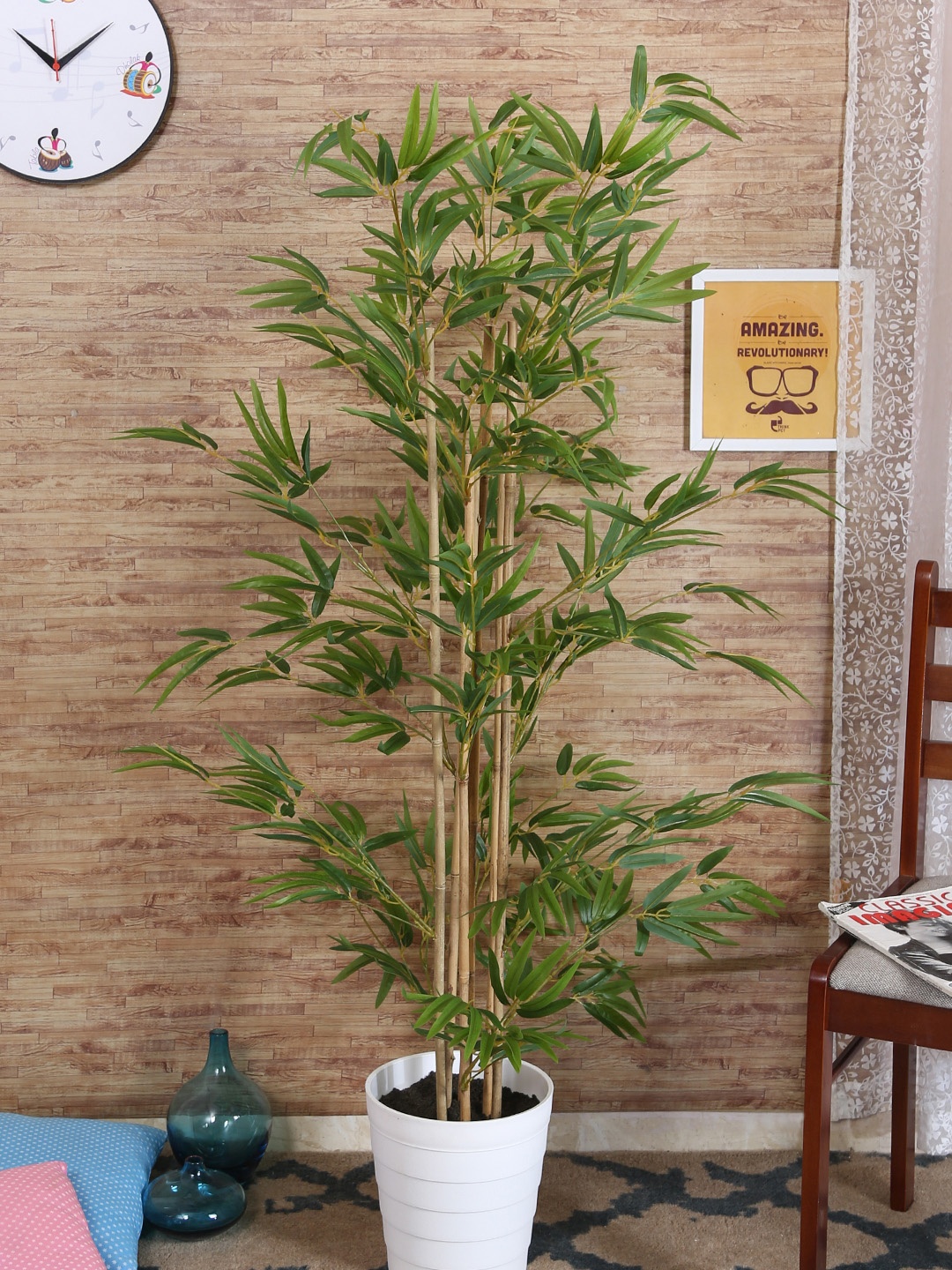

Fourwalls Green Artificial Bamboo Floor Plant Without Pot