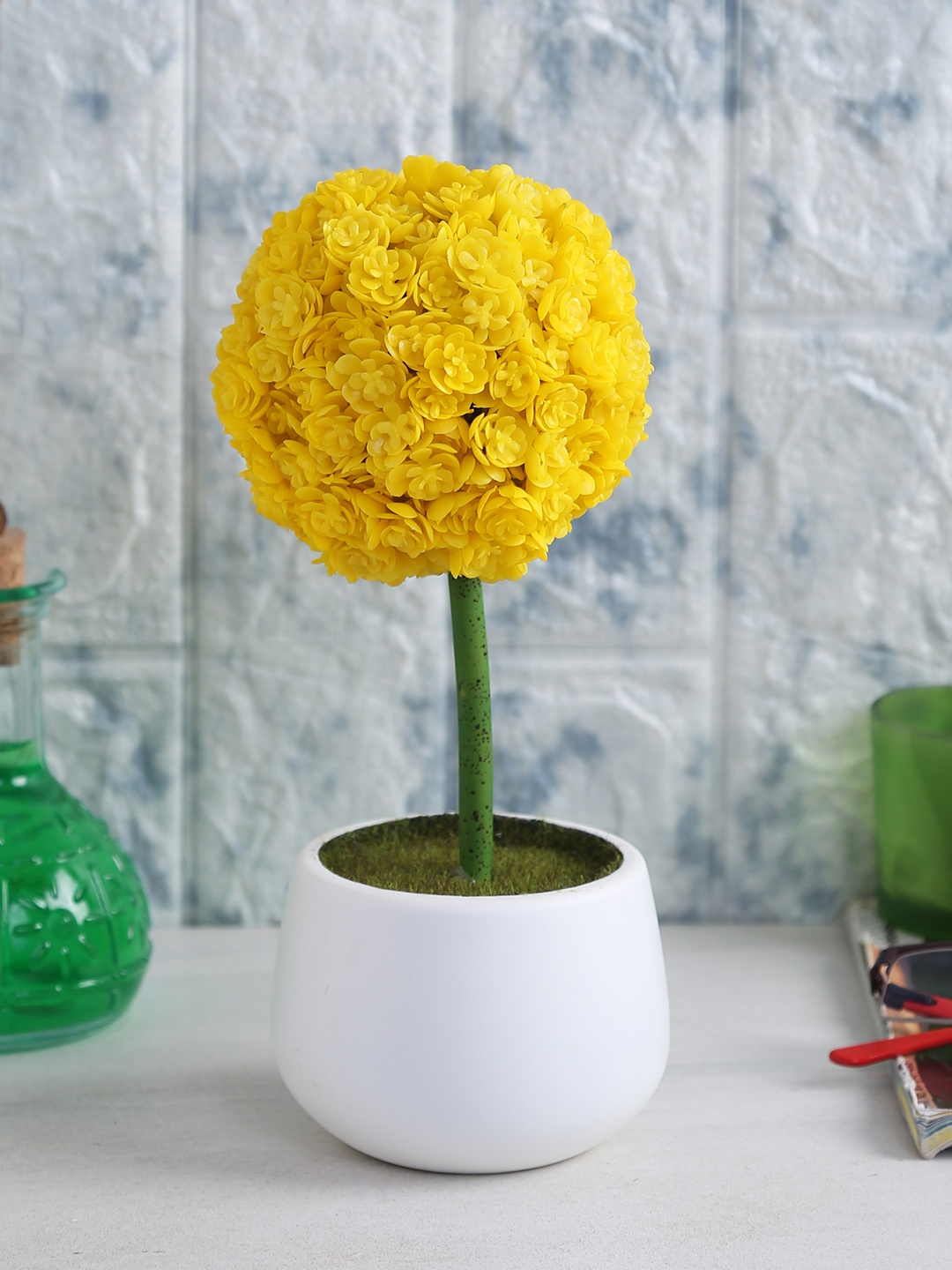 

Fourwalls Yellow Artificial Polyurethane Real Touch Flowers