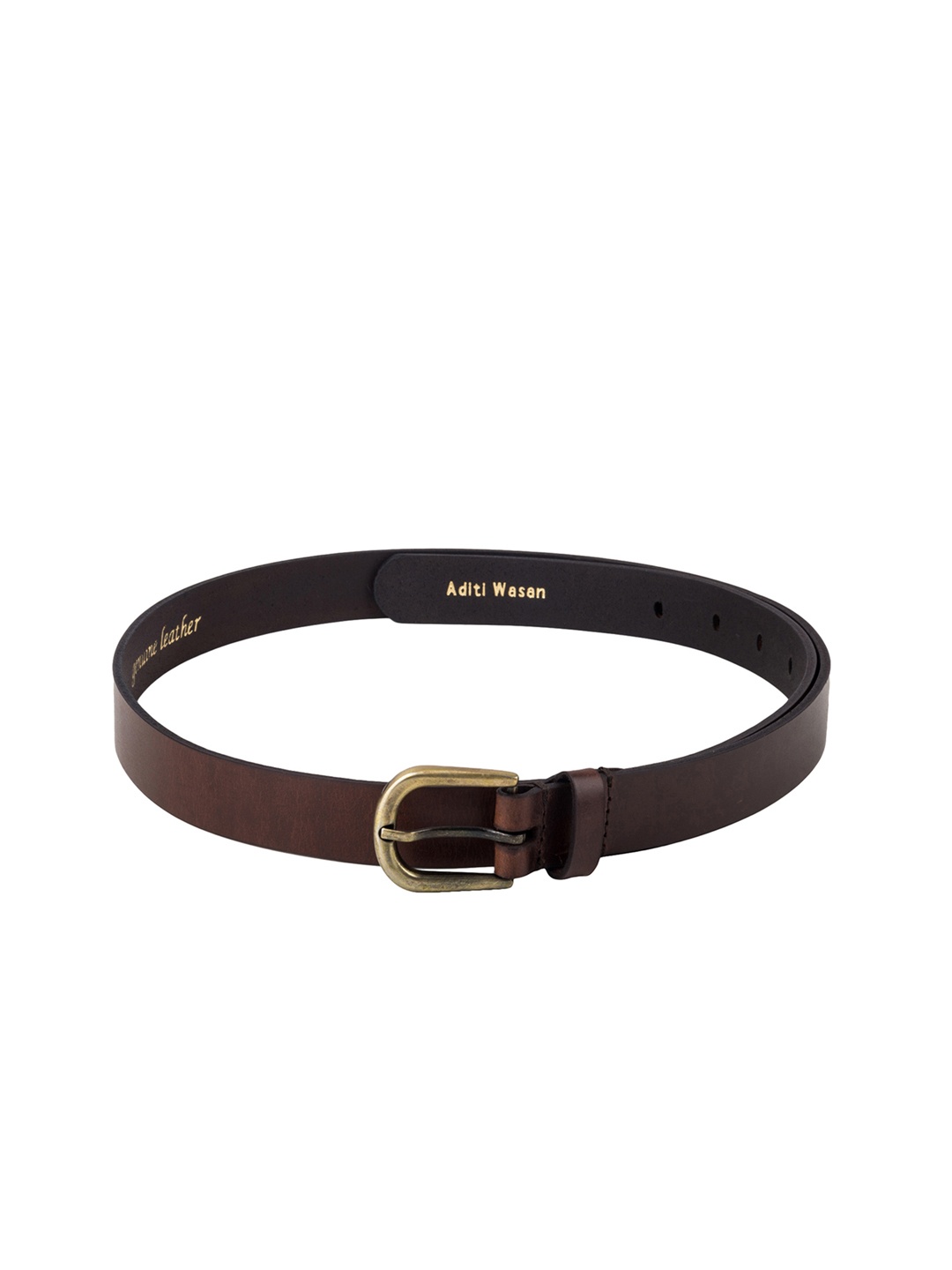 

Aditi Wasan Women Coffee Brown Solid Leather Belt