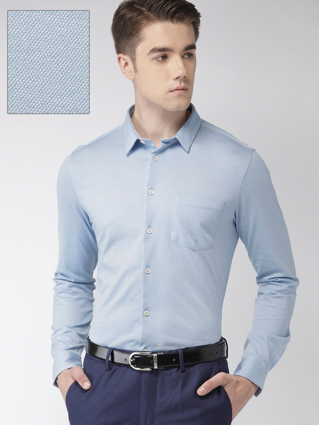 

Arrow Men Blue Slim Fit Solid Formal Shirt