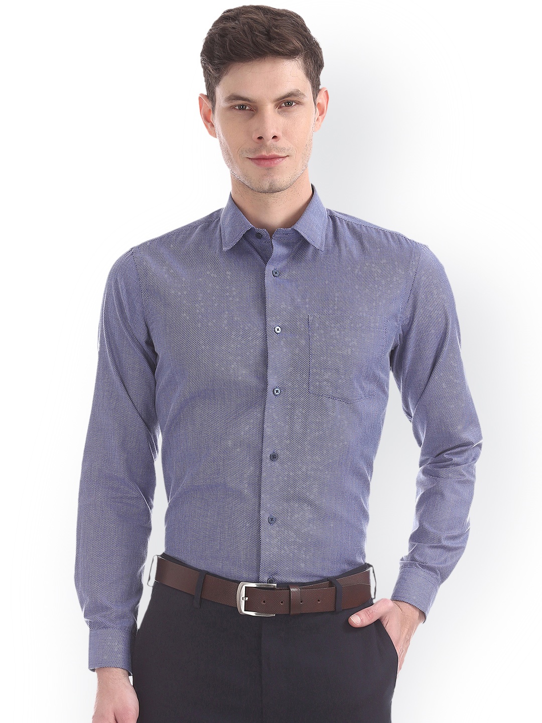 

Arrow Men Blue Slim Fit Printed Semiformal Shirt