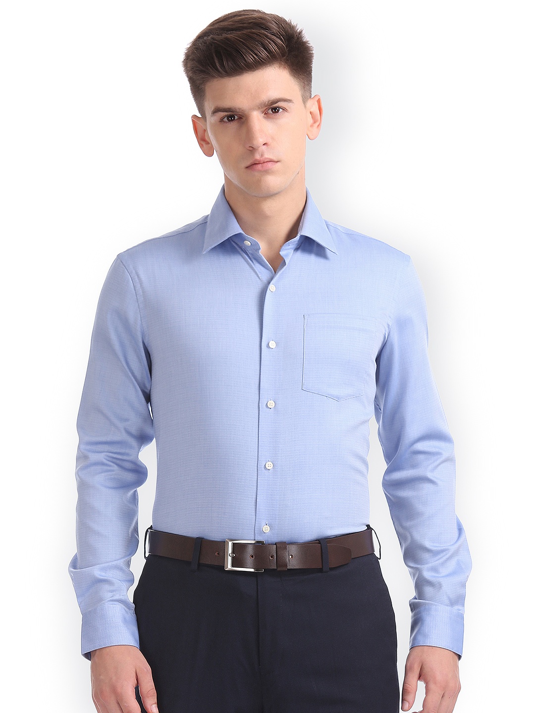 

Arrow Men Blue Slim Fit Solid Formal Shirt