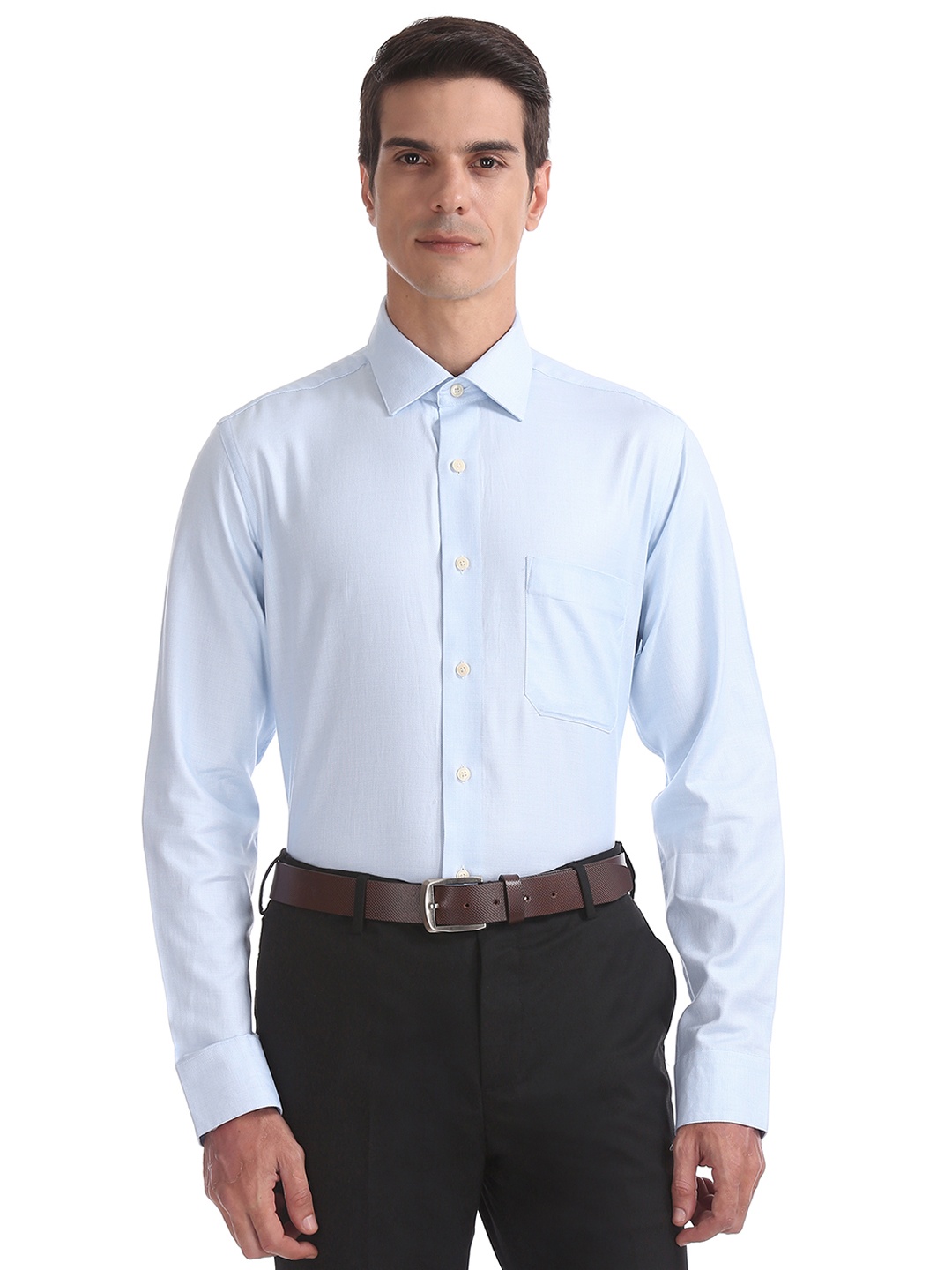 

Arrow Men Blue Regular Fit Solid Casual Shirt