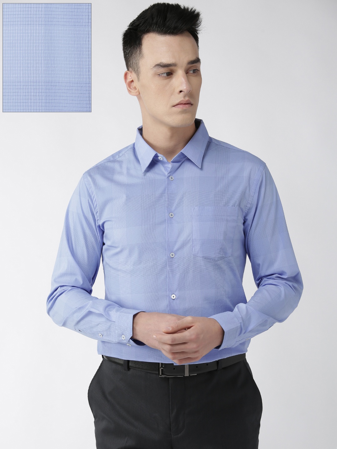 

Arrow Men Blue Slim Fit Checked Semiformal Shirt