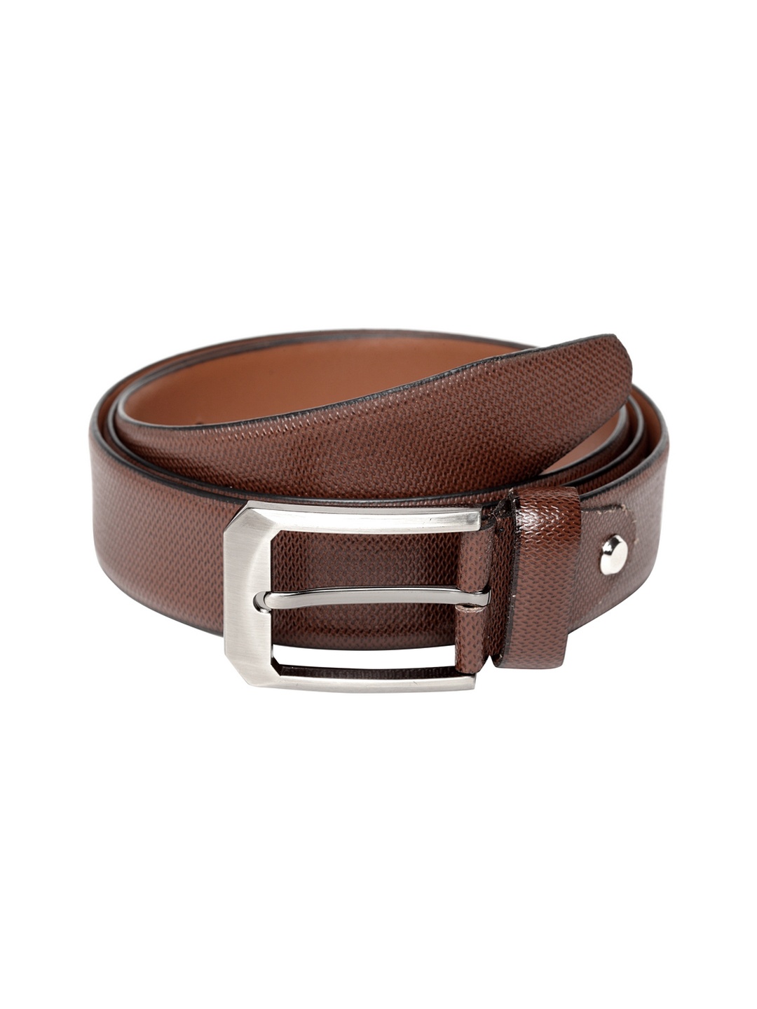 

Teakwood Leathers Men Brown Textured Leather Belt
