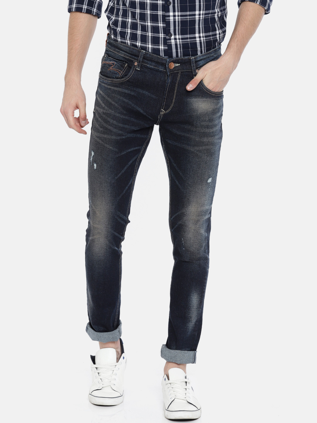 

SPYKAR Men Blue Skinny Fit Mid-Rise Clean Look Stretchable Jeans