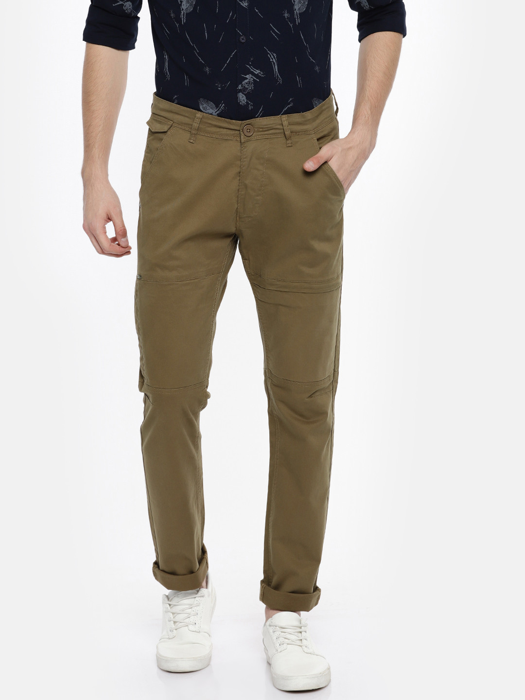 

SPYKAR Men Khaki Slim Fit Solid Trouser