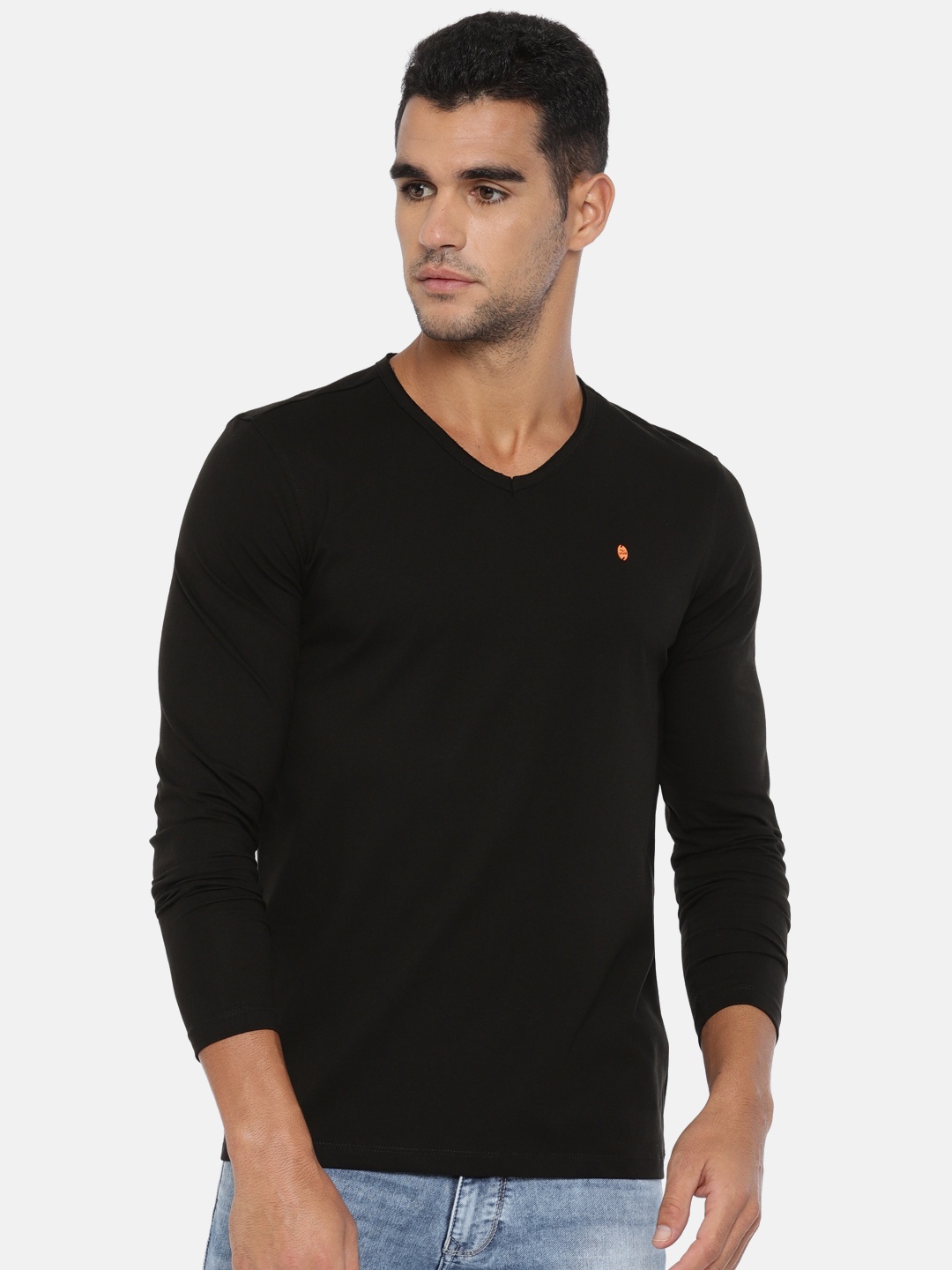 

SPYKAR Men Black Solid T-shirt