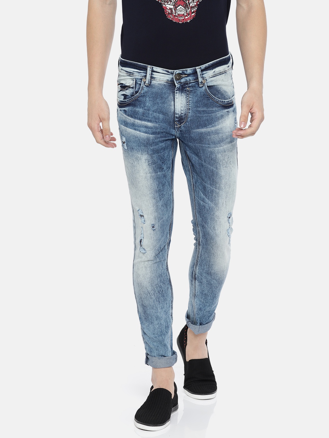 

SPYKAR Men Blue Skinny Fit Low-Rise Jeans