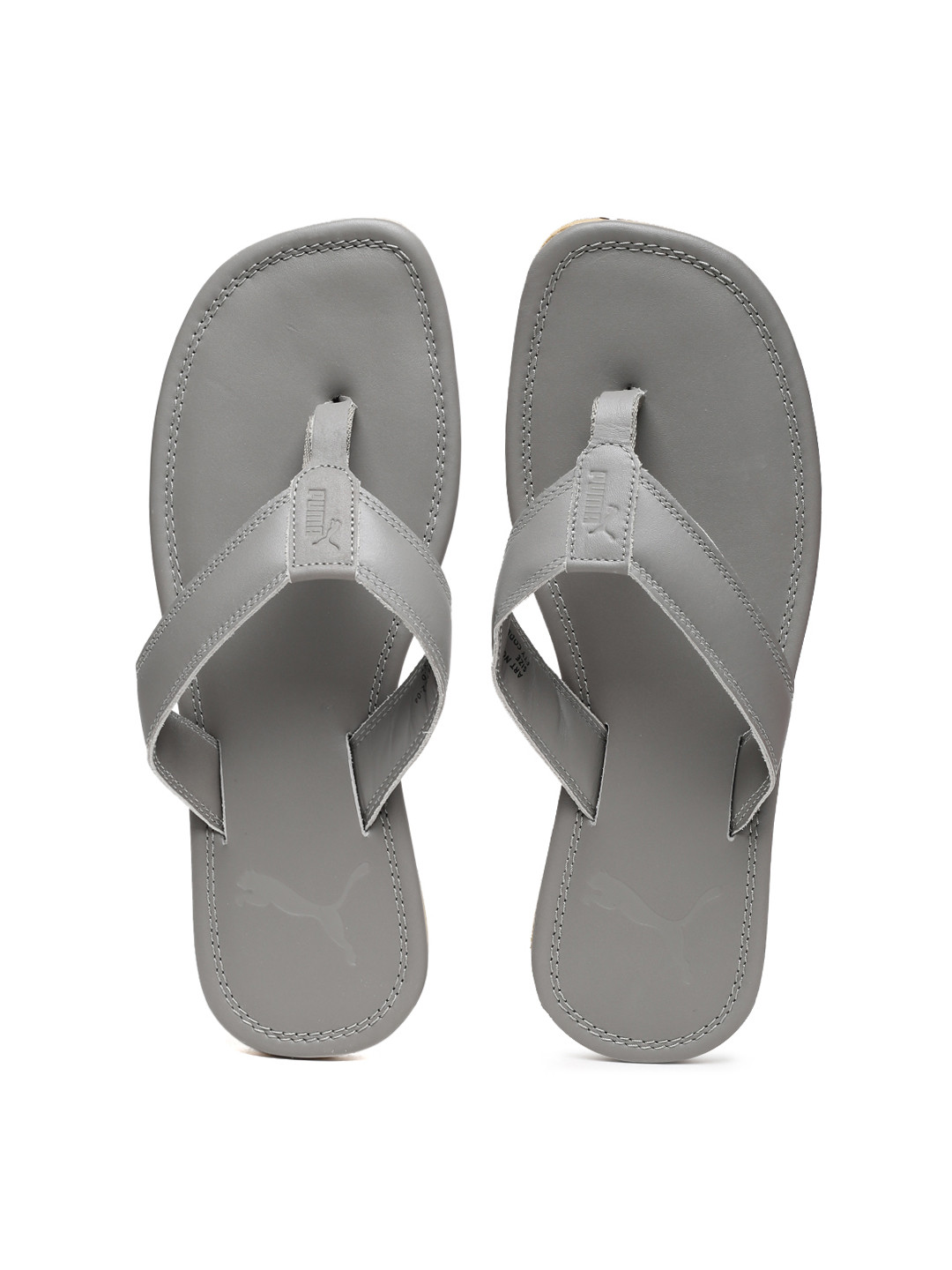 

Puma Men Grey Solid Leather Thong Flip Flops